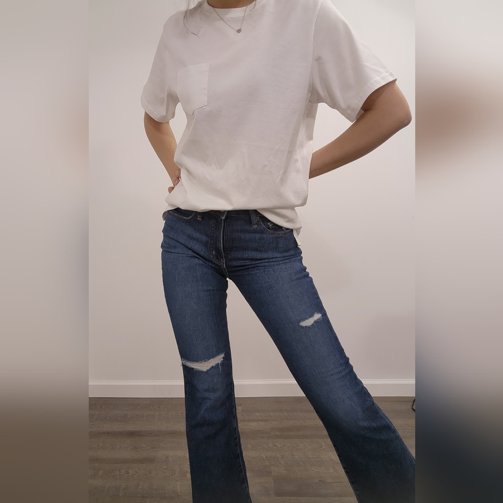 Uniqlo Jean's, ripped jeans, wide pants, wide jeans used-Like New condition